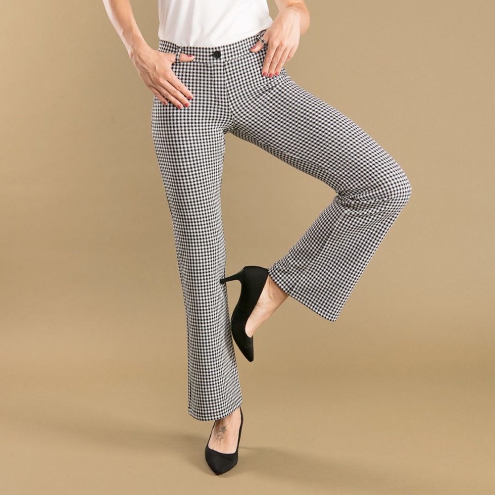 BETABRAND GINGHAM BLACK & WHITE YOGA PANTS SZ S